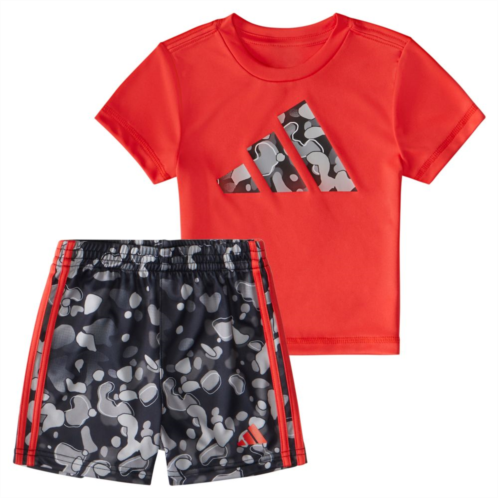 Baby Boy adidas Camo Logo Graphic Tee & Shorts
