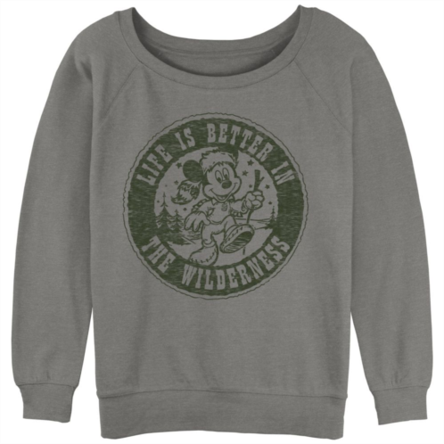 Disneys Mickey Mouse & Friends Juniors Life Is Better In The Wilderness Slouchy Graphic Sweatshirt