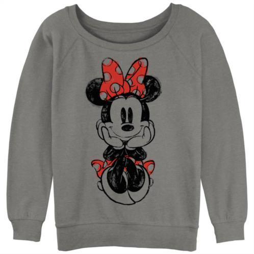 Disneys Mickey Mouse & Friends Juniors Minnie Mouse Doodle Slouchy Graphic Sweatshirt