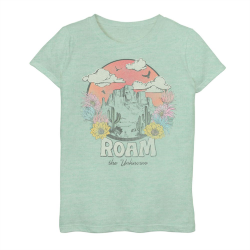 Licensed Character Girls 7-16 Roam The Unknown Desert Landscape Flowers Graphic Tee