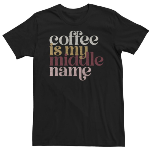 Licensed Character Big & Tall Coffee Is My Middle Name Graphic Tee