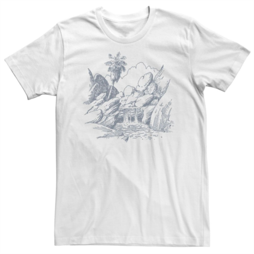 Unbranded Big & Tall Waterfall Nature Graphic Tee