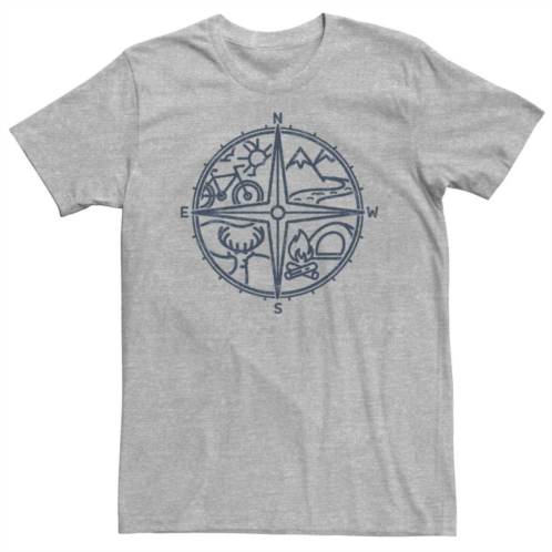 Unbranded Big & Tall Outdoor Compass Line Art Graphic Tee