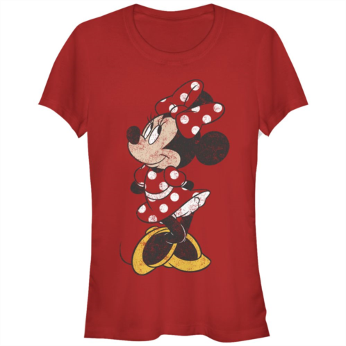 Disneys Mickey And Friends Minnie Mouse Juniors Simple Fitted Graphic Tee