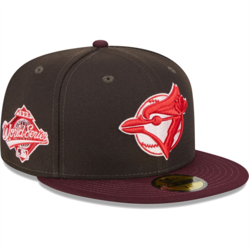 Mens New Era Brown/Maroon Toronto Blue Jays Chocolate Strawberry 59FIFTY Fitted Hat