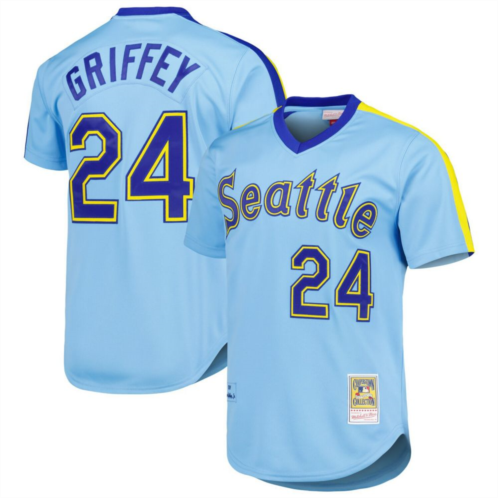 Unbranded Mens Mitchell & Ness Ken Griffey Jr. Light Blue Seattle Mariners Cooperstown Collection Authentic Jersey