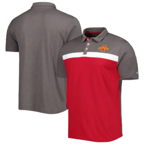 Mens Colosseum Charcoal Iowa State Cyclones Two Yutes Polo