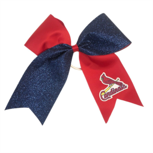 Unbranded St. Louis Cardinals Jumbo Glitter Bow with Ponytail Holder