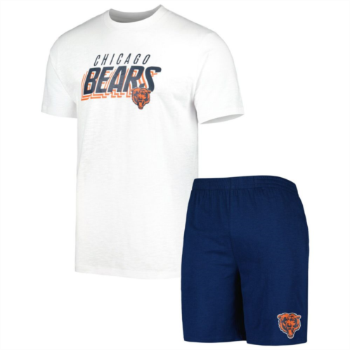 Unbranded Mens Concepts Sport Navy/White Chicago Bears Downfield T-Shirt & Shorts Sleep Set