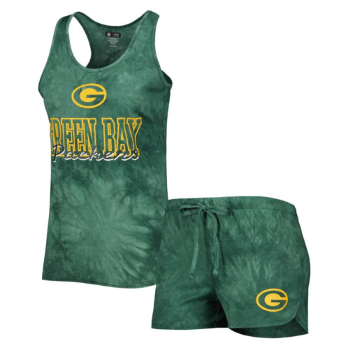 Unbranded Womens Concepts Sport Green Green Bay Packers Billboard Scoop Neck Racerback Tank Top and Shorts Sleep Set
