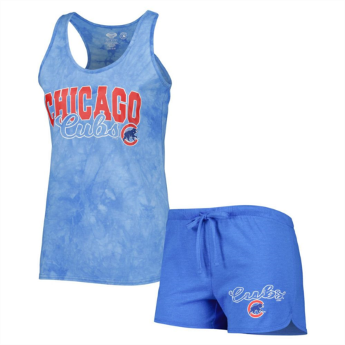 Unbranded Womens Concepts Sport Royal Chicago Cubs Billboard Racerback Tank Top & Shorts Sleep Set