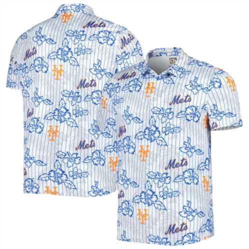 Unbranded Mens Reyn Spooner White New York Mets Cooperstown Collection Puamana Print Polo