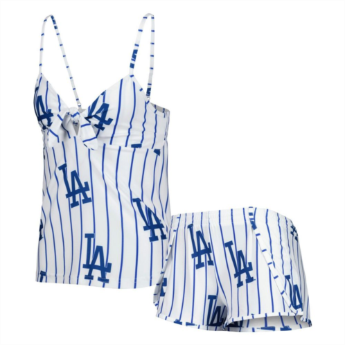 Unbranded Womens Concepts Sport White Los Angeles Dodgers Reel Allover Print Tank Top & Shorts Sleep Set