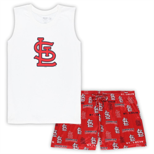 Unbranded Womens Concepts Sport White/Red St. Louis Cardinals Plus Size Tank Top & Shorts Sleep Set
