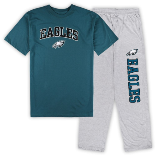 Unbranded Mens Concepts Sport Midnight Green/Heather Gray Philadelphia Eagles Big & Tall T-Shirt & Pajama Pants Sleep Set