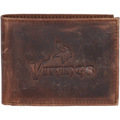 Unbranded Brown Minnesota Vikings Bifold Leather Wallet
