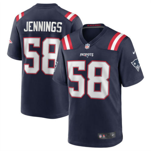 Mens Nike Anfernee Jennings Navy New England Patriots Team Game Jersey