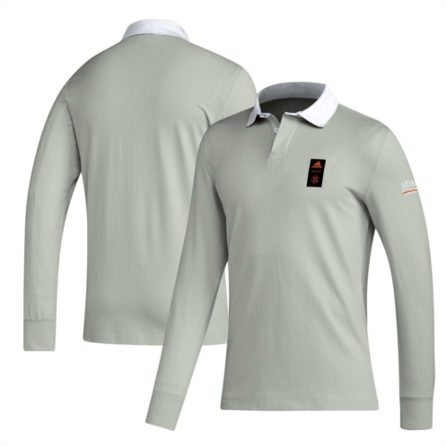 Mens adidas 2023 Player Gray Houston Dynamo FC Travel Long Sleeve Polo