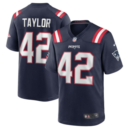 Mens Nike J.J. Taylor Navy New England Patriots Team Game Jersey