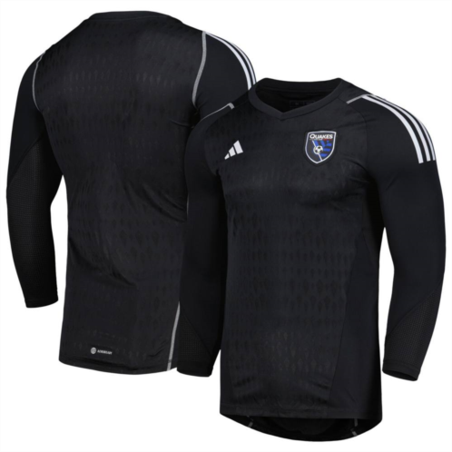 Mens adidas Black San Jose Earthquakes 2023 Goalkeeper Long Sleeve Replica Jersey