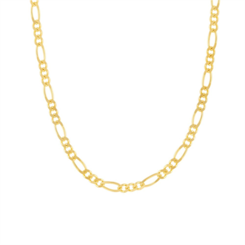 PRIMROSE 24k Gold Plated Figaro Chain Necklace
