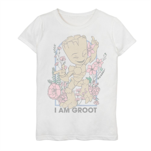 Licensed Character Girls Guardians Of The Galaxy I Am Groot Floral Graphic Tee