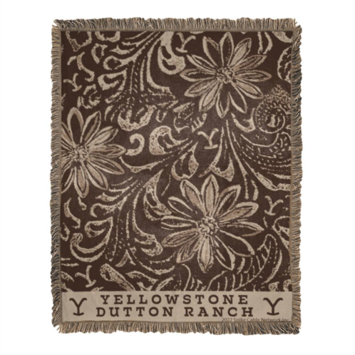Licensed Character Yellowstone Floral Dutton Ranch Jacquard Throw