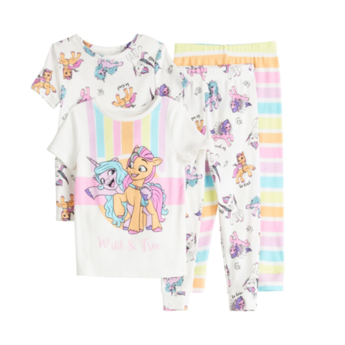 Licensed Character Toddler Girl My Little Pony 4-Piece Wild & Free Pajama Tops & Pajama Pants Set