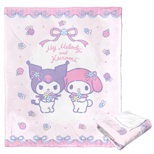 Licensed Character Sanrio My Melody & Kuromi Flower Friends Silky Touch Throw Blanket