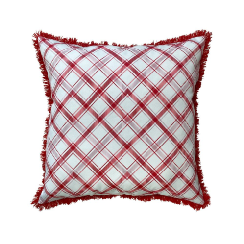 Harper Lane Fringed Checkered Throw Pillow