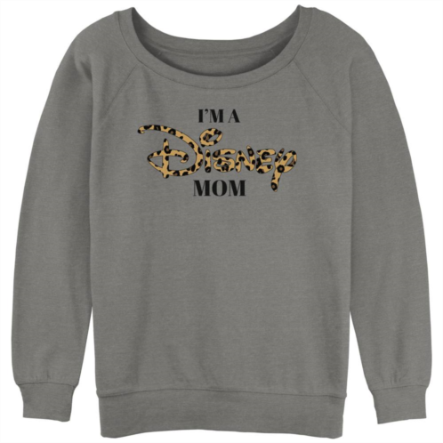 Disney Im A Disney Mom Juniors Cheetah Text Slouchy Graphic Sweatshirt