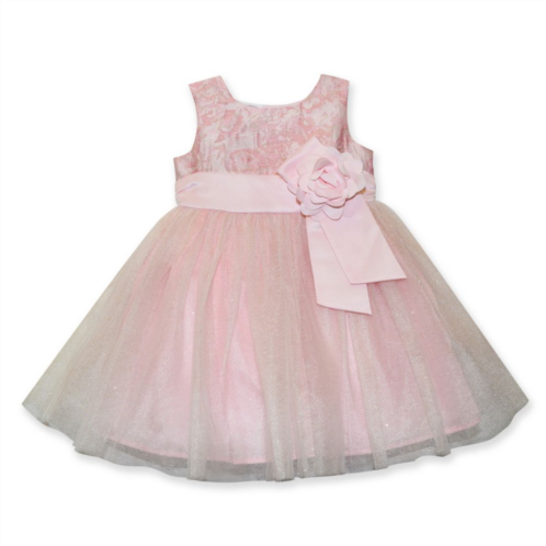 Toddler Girl Blueberi Boulevard Mesh Overlay Fit and Flare Sleeveless Dress
