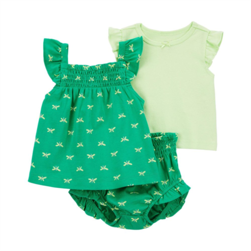 Baby Girl Carters 3-Piece Butterfly Shorts & Tops Set