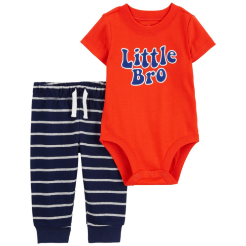 Baby Boys Carters 2-Piece Little Bro Bodysuit Pant Set