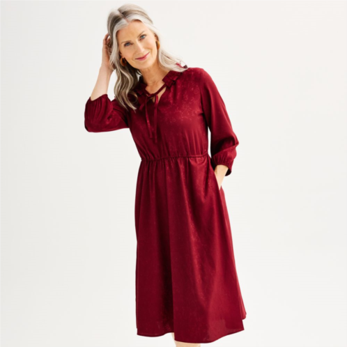 Womens Croft & Barrow Ruffle-Neck Dress