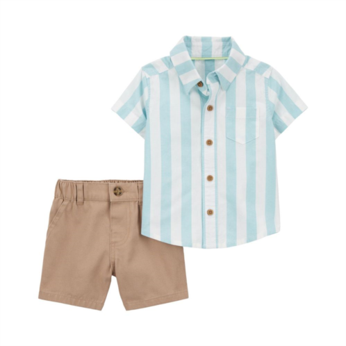 Baby Boy Carters Short Sleeve Button Down Shirt & Chino Shorts Set