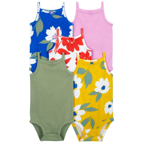 Baby Girl Carters 5-Pack Floral Tank Top Bodysuits