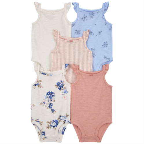 Baby Girl Carters 5-Pack Floral Flutter Bodysuits