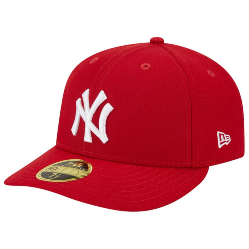 Mens New Era Scarlet New York Yankees Low Profile 59FIFTY Fitted Hat