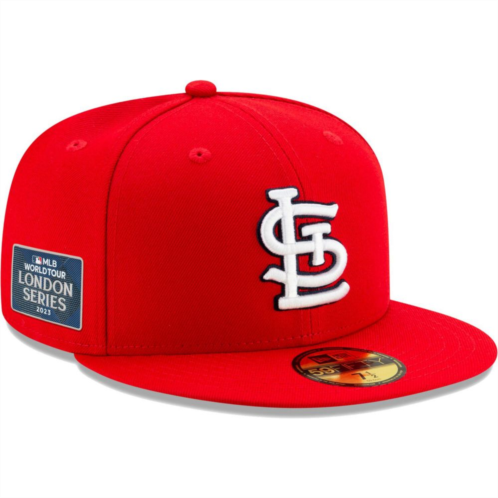 Mens New Era Red St. Louis Cardinals On-Field 2023 World Tour London Series 59FIFTY Fitted Hat
