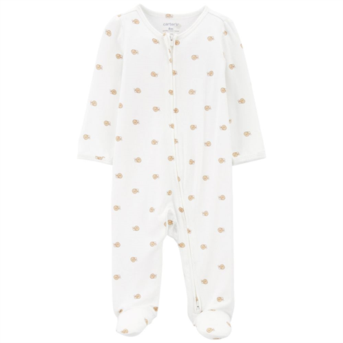 Baby Carters Zip-Up PurelySoft Snails Sleep and Play Pajamas