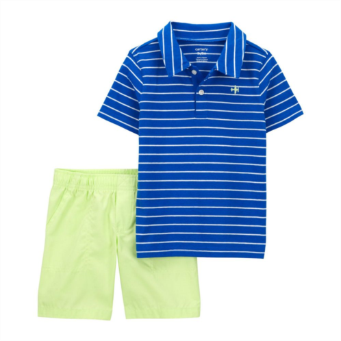 Toddler Boy Carters 2-Piece Airplane Polo and Shorts Set