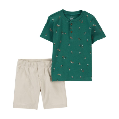 Baby Carters 2-Piece Safari Animals Shirt and Shorts Set
