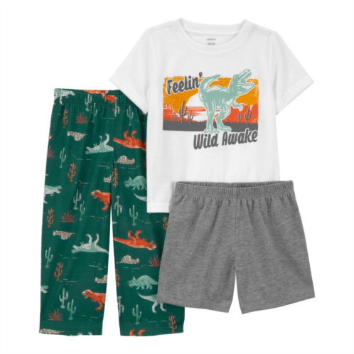 Toddler Boy Carters 3 pc Dinosaur Tops & Bottoms Pajamas Set