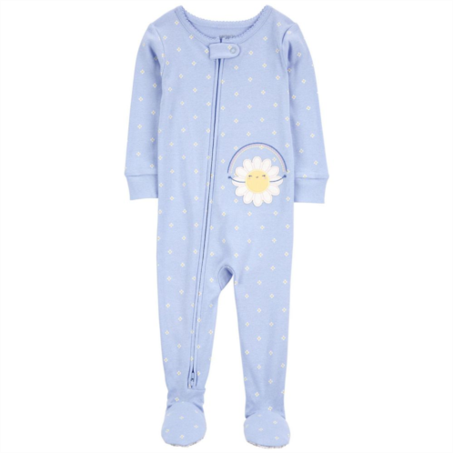 Baby & Toddler Girl Carters Floral Print 2-Way Zip Footed Pajamas