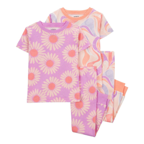 Baby Girl Carters 4-Piece Daisy Tops & Bottoms Pajama Set