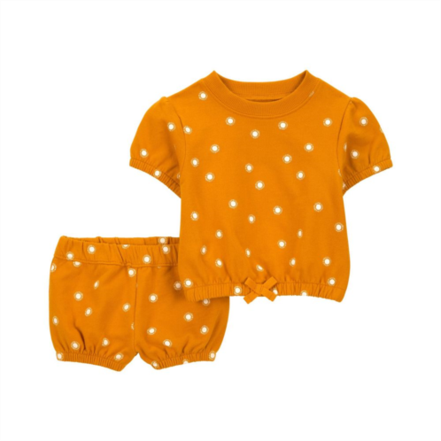 Baby Girls Carters 2-Piece Sun Short Sleeve Sweatshirt and Shorts Set