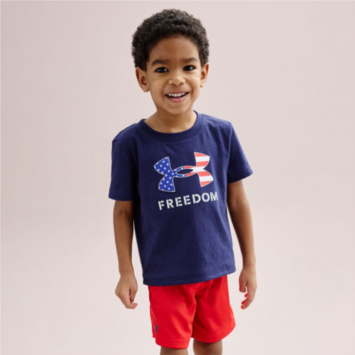 Toddler Boy Under Armour Freedom Flag Logo Graphic Tee & Shorts Set