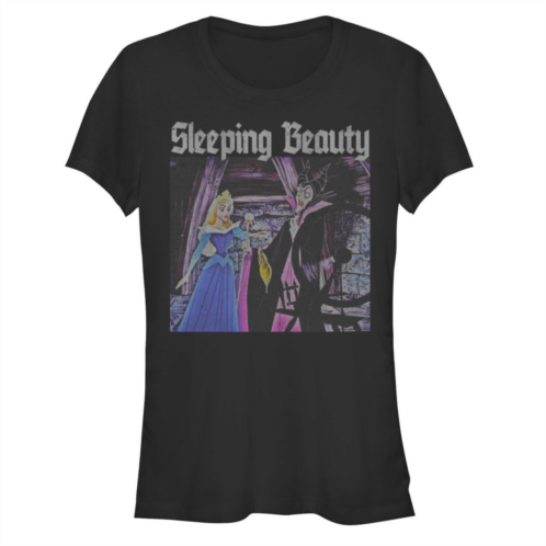Licensed Character Disneys Juniors Sleeping Beauty Aurora Maleficent Enchanted Spindle Fitted Tee