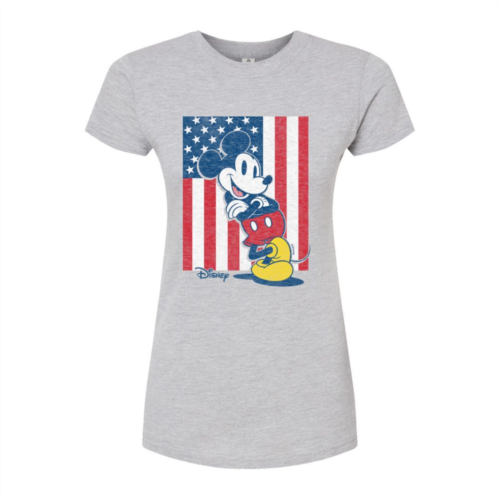 Disneys Mickey Mouse Juniors American Flag Fitted Tee